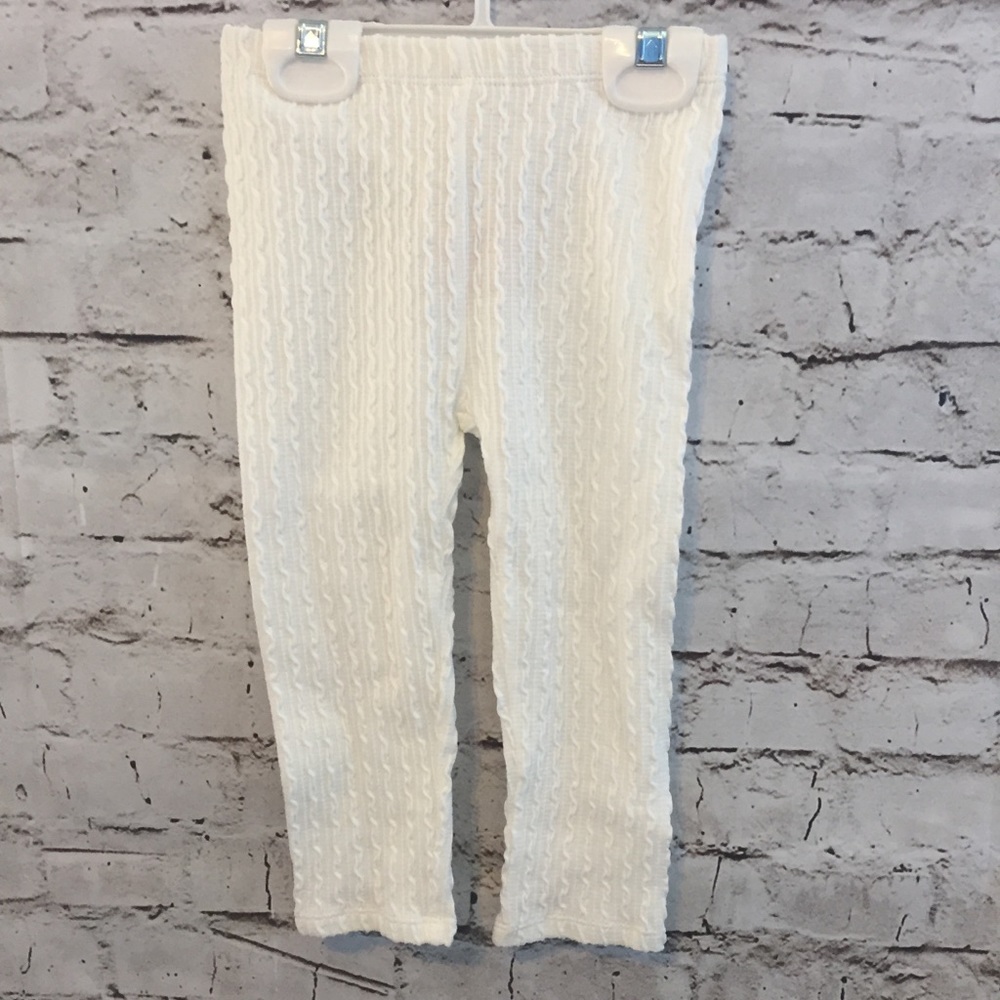 Toddler Girl Cream Ribbed Legging 24M